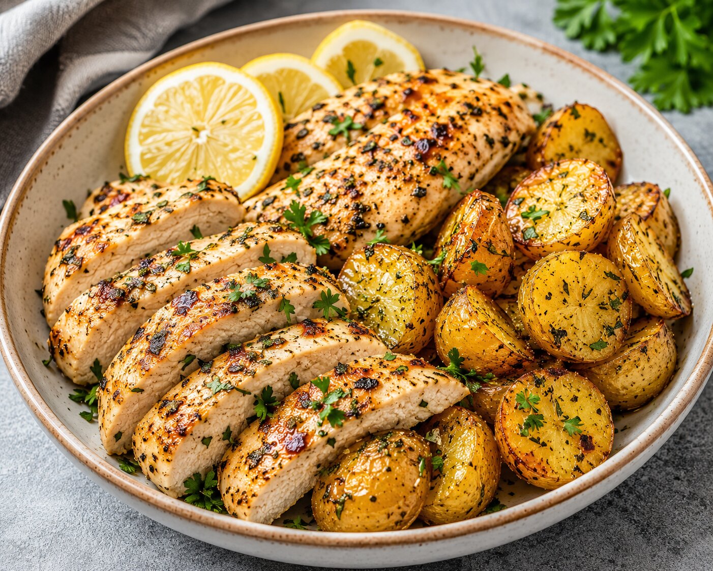 Lemon Herb Chicken Potatoes