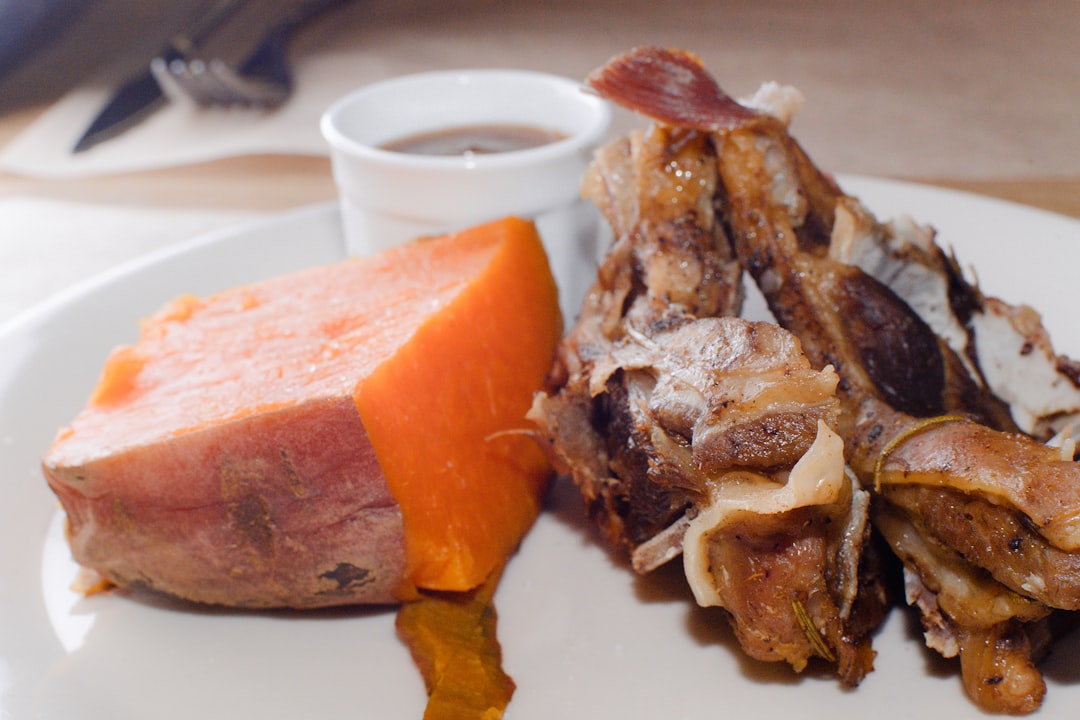 Pork chop & sweet potato mash